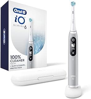 Oral-B Escova de dentes elétrica recarregável iO Series 6 com sensor de pressão visível para proteger as gengivas, temporizador de 2 minutos, 5 configurações de limpeza, 1 cabeça de escova de dentes