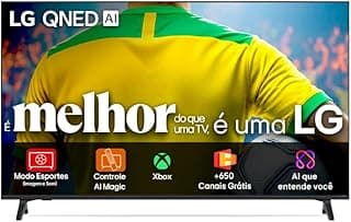 Smart TV 4K 55" LG QNED73 Portal de Games Processador AI α7 Gen8 4K Super Upscaling Google Cast Integrado Controle AI Magic WebOS 25 Modo Esportes Alerta de Esportes