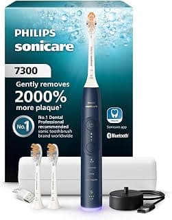 Philips Sonicare Escova de dentes elétrica série 7300 – Tecnologia Sonicare de última geração, sensor de pressão, 12 configurações de escovação, SmarTimer, tempo de execução de 21 dias, estojo de
